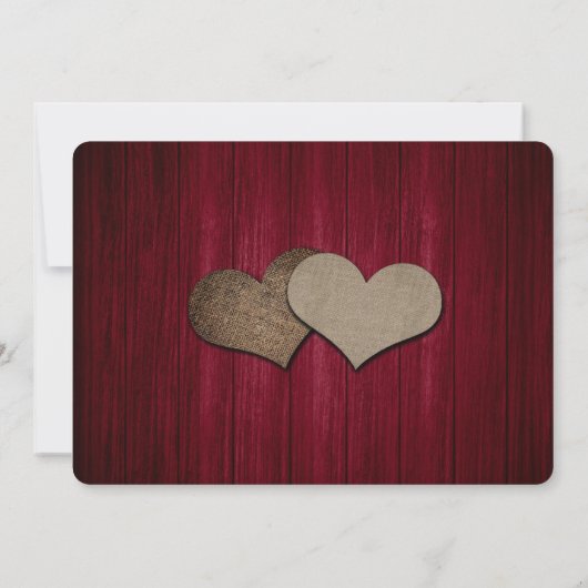 Rustic Burgundy Mason Jar String Lights Wedding Save The Date (Achterkant)