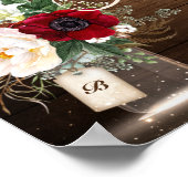 Rustic Burgundy Mason Jar Vrijgezellenfeest Welkom Poster (Hoek)