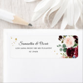 Rustic Burgundy Navy Blue & Red Beauty Flowers Etiket (Insitu)