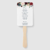 Rustic Burgundy Navy Blue & Red Beauty Flowers Handwaaier (Achterkant)