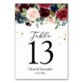 Rustic Burgundy Navy Blue & Red Beauty Flowers Kaart (Voorkant)