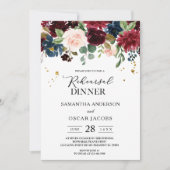 Rustic Burgundy Navy Blue & Red Beauty Flowers Kaart (Voorkant)