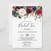 Rustic Burgundy Navy Blue & Red Beauty Flowers Kaart (Voorkant)