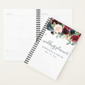 Rustic Burgundy Navy Blue & Red Beauty Flowers Planner (Display)