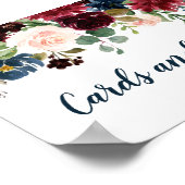 Rustic Burgundy Navy Blue & Red Beauty Flowers Poster (Hoek)