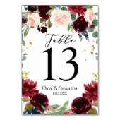 Rustic Burgundy Navy Blue & Red Flowers Lijst Kaart (Achterkant)