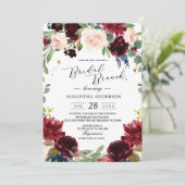 Rustic Burgundy Navy Blue & Red Flowers Lijst Kaart (Staand voorkant)