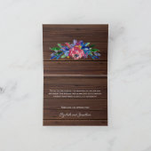 Rustic Burgundy Navy Gold Floral Dark Wood Bedankkaart (Binnen)