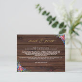 Rustic Burgundy Navy Gold Floral Meet Greet Informatiekaartje (Staand voorkant)