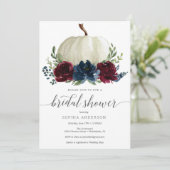 Rustic Burgundy Navy Pumpkin Vrijgezellenfeest Inv Kaart (Staand voorkant)
