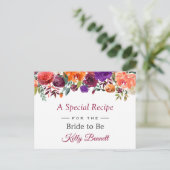 Rustic Burgundy Oranje Floral Vrijgezellenfeest Re Briefkaart (Staand voorkant)