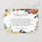 Rustic Burgundy Oranje Floral Wedding Goed Informatiekaartje (Voorkant)