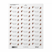 Rustic Burgundy Oranje Ivory White Floral Wedding Etiket (Full Sheet)