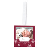 Rustic Burgundy Photo Collage Snow Decoratie (Voorkant)