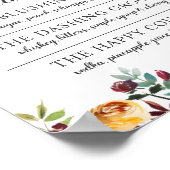 Rustic Burgundy Pink Fall Wedding Signature Drinke Poster (Hoek)