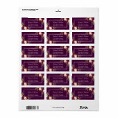 Rustic Burgundy Plum Paars Floral Silver Grey Etiket (Full Sheet)