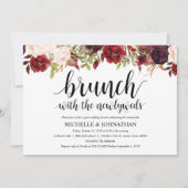 Rustic Burgundy Post Wedding Brunch Uitnodiging (Voorkant)