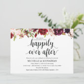 Rustic Burgundy Post Wedding Brunch Uitnodiging (Staand voorkant)