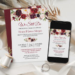 Rustic Burgundy Red Floral Wedding Vow Renewal Kaart<br><div class="desc">Vernieuw je bruiloft in stijl met deze Rustic Burgundy Red Floral Wedding Vow Renewal Uitnodiging. Het ontwerp van de uitnodiging bevat een prachtige en verfijnde florale opstelling van waterverf bloemen in rijke tinten van woeste en rode schoppen, met een rotsachtige achtergrond die het een warm en charmant gevoel geeft. De...</div>