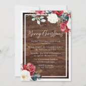 Rustic Burgundy Red Kerstfeest Kaart (Voorkant)