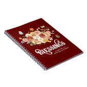 Rustic Burgundy Red Pink Floral Blessings Journal Notitieboek (Rechterzijde)