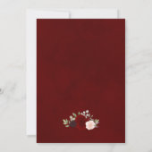 Rustic Burgundy Red & Pink Floral Virtual Wedding Kaart (Achterkant)