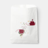 Rustic Burgundy Red Rose Floral Wedding Bedankzakje (Voorkant)