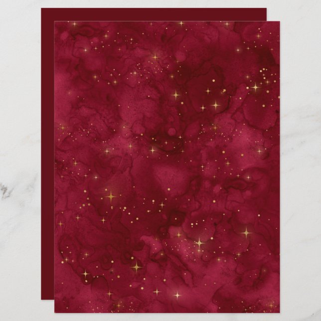 Rustic Burgundy Red Texture Scrapbook Paper (Voorkant / Achterkant)