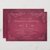 Rustic Burgundy Red Vineyard Wedding Shower Kaart (Voorkant / Achterkant)