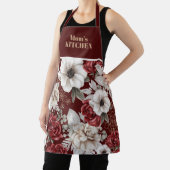 Rustic Burgundy Roos Floral Pattern Schort (Insitu)