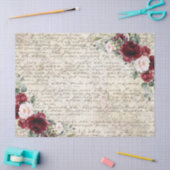  Rustic Burgundy Roos - Oude briefontkoppeling  Tissuepapier (Craft)