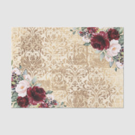  Rustic Burgundy Roos - Oude briefontkoppeling  Tissuepapier