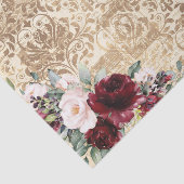 Rustic Burgundy Roos - Oude briefontkoppeling Tissuepapier (Detail)