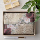 Rustic Burgundy Roos - Oude briefontkoppeling Tissuepapier (Geschenk)