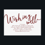 Rustic Burgundy script, Wedding Wishing Well Informatiekaartje<br><div class="desc">Dit is de Rustic Script,  Wedding Enclosure Card. U kunt de doopvontkleuren veranderen,  en uw trouwdetails in de passende doopvont/het schrijven toevoegen. #TeeshaDerrick</div>