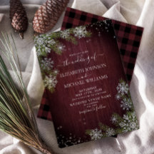 Rustic Burgundy Silver Winter Wood Pset Wedding