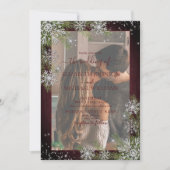 Rustic Burgundy Silver Winter Wood Vellum Wedding Kaart (Voorkant)