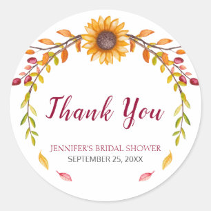 Rustic Burgundy Sunflower Vrijgezellenfeest Hartel Ronde Sticker