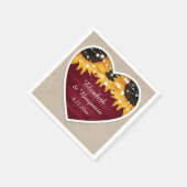 Rustic Burgundy Sunflower Wedding Servet (Hoek)