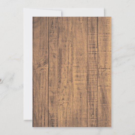 Rustic Burgundy Sunflower Wood bruiloft Kaart (Achterkant)