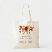 Rustic Burgundy Terracotta Floral Wedding Welkom Tote Bag (Voorkant)