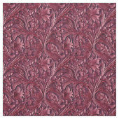 Rustic burgundy tooled leather stof (Swatch)