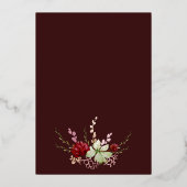 Rustic Burgundy Waterverf Chic Boho Vrijgezellenfe Folie Uitnodiging (Achterkant)