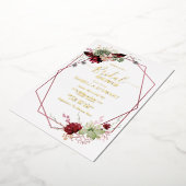 Rustic Burgundy Waterverf Flowers Vrijgezellenfees Folie Uitnodiging (Gedraaid)