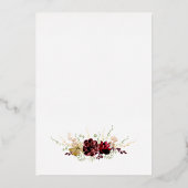 Rustic Burgundy Waterverf Flowers Vrijgezellenfees Folie Uitnodiging (Achterkant)