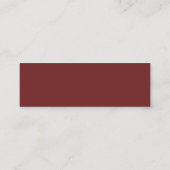 Rustic Burgundy-websitekaart voor florale bruiloft Mini Visitekaartje (Achterkant)