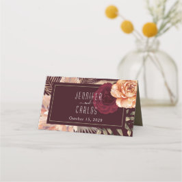 Rustic Burgundy Wedding Place Card Plaatskaartje
