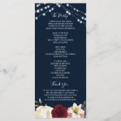 Rustic Burgundy Wedding Programme Programmakaart (Achterkant)