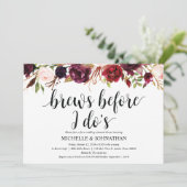 Rustic Burgundy Wedding Rehearsal Dinner Invites Kaart (Staand voorkant)
