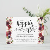 Rustic Burgundy Wedding Rehearsal Dinner Invites Kaart (Staand voorkant)